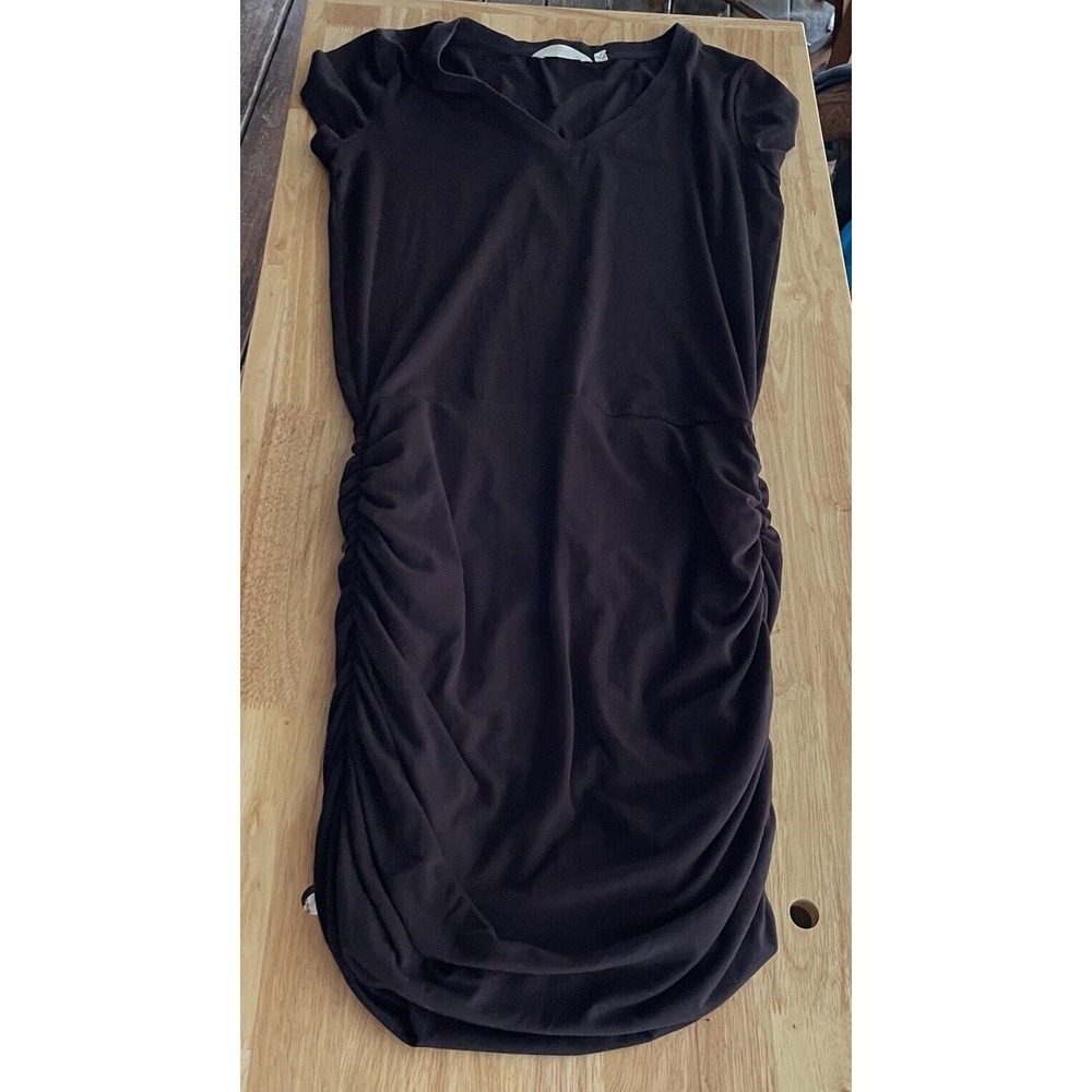 Athleta Dress Topanga V-Neck Short Sleeve Ruched Athletic Womens Small
